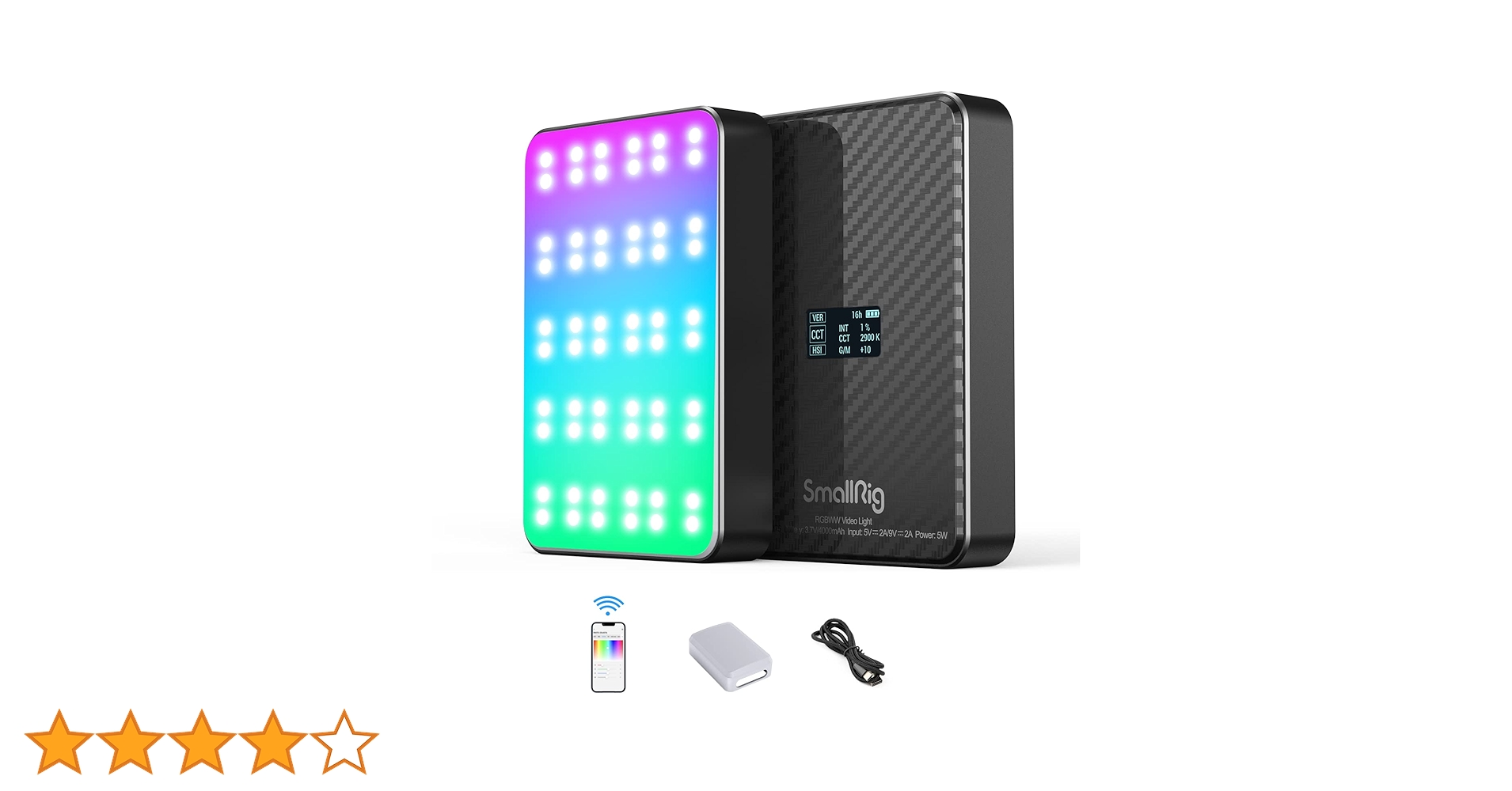 Amazon.co.jp: RGBビデオライト, SmallRig RM75 磁気 RGBビデオライト